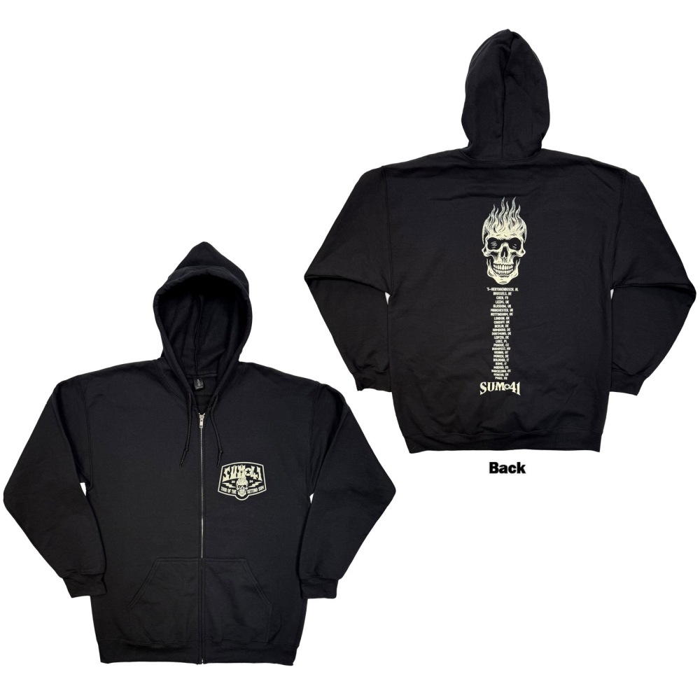 Sum 41 - Tour '24 Pt.2 Pocket Logo & Skull Vest met capuchon - Zwart